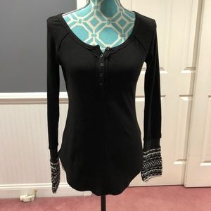 Free people black long sleeve shirt